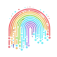 The logo for MetaWave Dynamics, featuring a stylized rainbow made of parallel lines ending in bubbles or zeros, symbolizing a dynamic flow of data and information streams driven by AI.