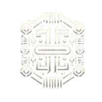 The logo for Obsidian Forge, depicting a complex octagonal symbol inspired by Mayan and Hopi designs. It features double circles at the top and bottom edges, simple circles in the vertical middle, and mirrored “C” shapes at the center, symbolizing balance and advanced AI-driven data processing.